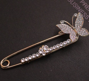 Elegant diamond butterfly brooch