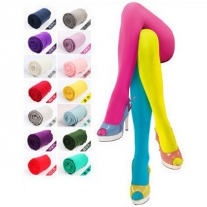 Candy-coloured velvet pantyhose stockings