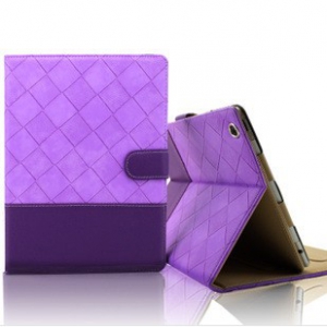 Ipad 4 / 2/3/ quilted leather flip casing 
