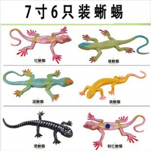 6 piece 7 inches plastic Lizard toys