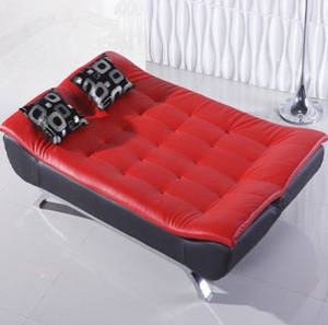 简约大气pu皮质沙发 多功能折叠沙发床1.2*1.9米