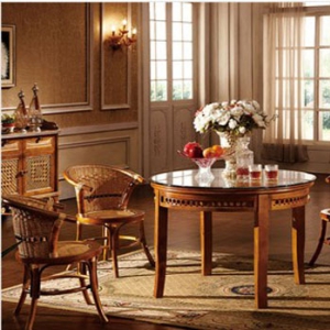 hand-woven ratten table + 4 chairs