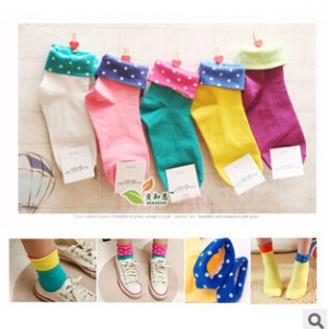 candy-coloured cotton dots socks