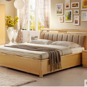 预售-实木床气动高箱储物双人床1.8米