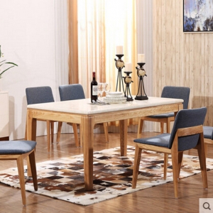 实木餐桌椅组合6人