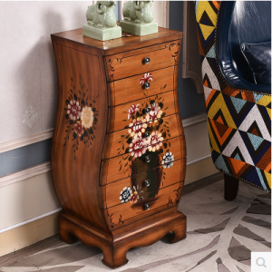 预售-彩绘美式实木储物柜