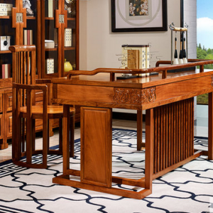 预售-中式古典实木书桌配书椅