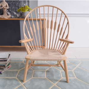 预售-北欧时尚个性实木孔雀椅