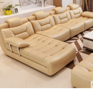 预售-现代创意真皮沙发 单位+双位+贵妃