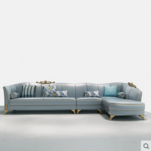 Preorder-Leather three seat sofa +chaise longue