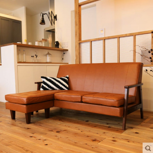 preorder- Leather two-seat sofa+chaise longue
