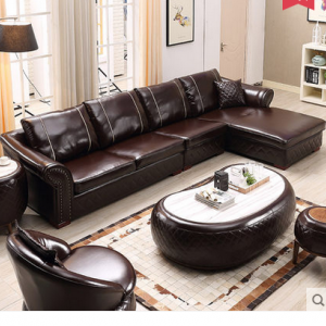 Preorder-Leather  armchair+two-seat sofa+chaise longue