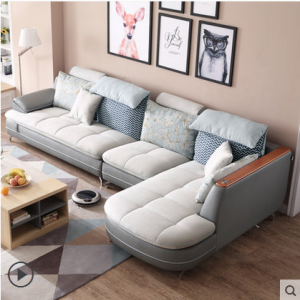 Preorder-Fabric three seat sofa+chaise longue
