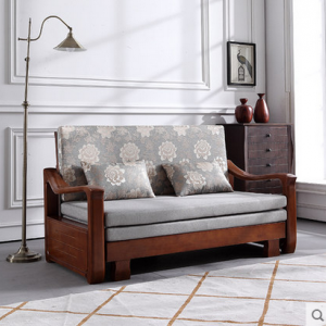 预售-中式实木折叠沙发床