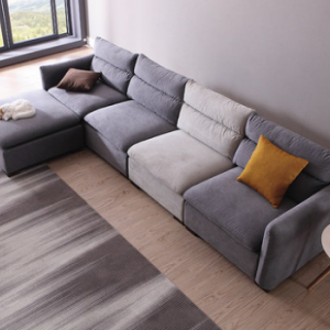 Preorder-Fabric four-seat sofa +foot stool