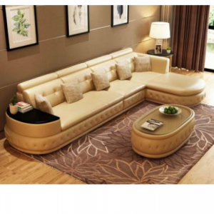 Preorder-Leather three-seat sofa +chaise longue