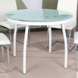 预售-简约现代钢化玻璃可伸缩餐桌