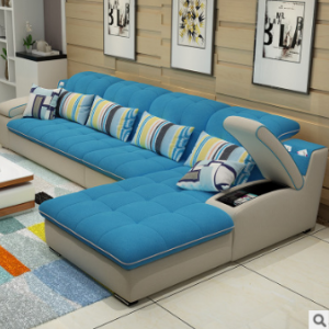 预售-现代可储物布艺沙发组合3+贵