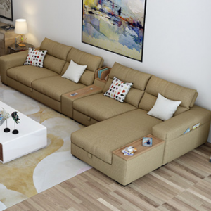 Preorder-Fabric three-seat sofa+chaise longue+sideboard