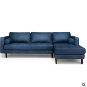 Preorder-Leather two-seat sofa+chaise longue