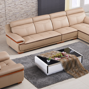 Preorder-Leather three-seat sofa+armchair+chaise longue