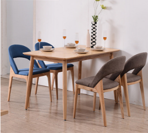 预售-北欧现代简约实木餐桌套一桌+4椅