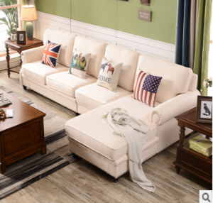 预售-美式海绵乳胶布艺沙发组合3+贵
