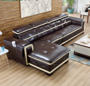 预售-现代转角真皮沙发组合3+贵（不含边几）