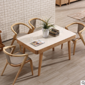 预售-北欧实木餐桌套一桌+4椅子