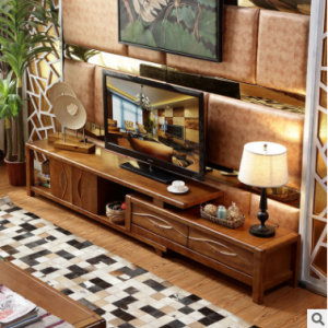 预售-中式现代简约实木伸缩储物电视柜