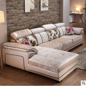 预售-现代简约转角布艺沙发组合3+贵