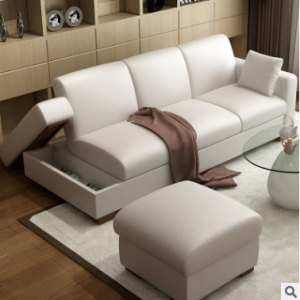 预售-现代可折叠多功能储物沙发床组合+脚踏