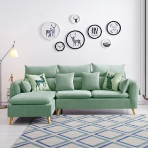 预售-北欧现代极简乳胶转角布艺沙发组合2+贵