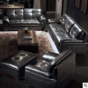 Preorder-Leather four-seat sofa+two-seat sofa+armchair+foot stool
