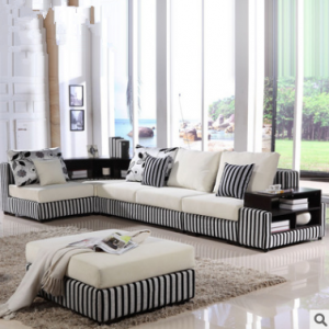 Preorder-Fabric four-seat corner sofa+foot stool