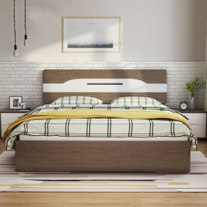 预售-北欧简约板式床 时尚现代双人床1.8米1.5米大床婚床
