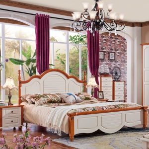 预售-地中海实木床1.8米1.5米双人床单人床成人经济型储物床主卧室家具
