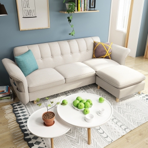 预售-北欧布艺沙发小户型客厅整装组合三人位简约现代省空间双人可折叠