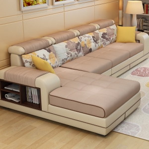 预售-简约现代布艺沙发小户型客厅家具L型转角贵妃组合可拆洗皮布沙发