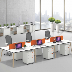 预售-办公桌四人位办公家具简约现代2/4/6人位员工屏风卡位职员桌