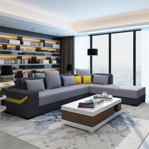 预售-现代简约北欧棉麻沙发布艺沙发组合灰色沙发客厅整装乳胶沙发