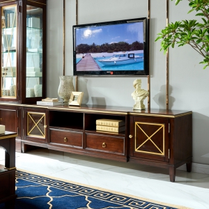 预售-美式家具实木电视柜酒柜组合客厅电视机柜地柜储物柜