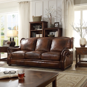 预售-欧式真皮沙发组合美式实木皮沙发中厚皮沙发客厅家具