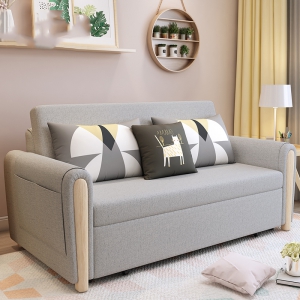 预售-沙发床可折叠客厅双人小户型简约现代多功能实木沙发可变床1.8米