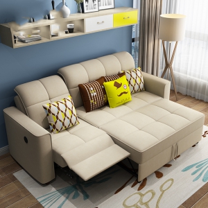 预售-电动沙发床多功能 客厅头等舱双人1.8可折叠转角布艺沙发组合两用