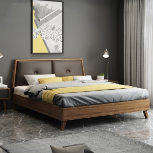 预售-北欧风格板式床1.8米双人床现代简约1.5米日式家具主卧储物床