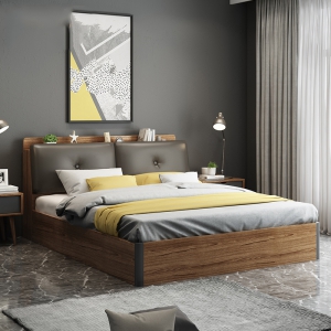 预售-板式床北欧储物床1.8米气动高箱床现代简约单双人床1.5主卧收纳床