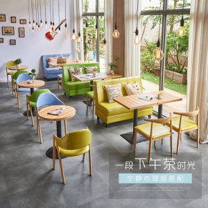 预售-奶茶甜品店茶餐厅靠墙卡座冷饮烘焙店咖啡厅沙发桌椅组合
