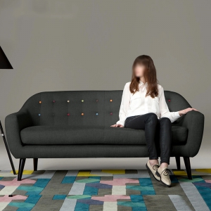 预售-小户型布艺沙发北欧乳胶三人沙发现代简约客厅实木沙发组合