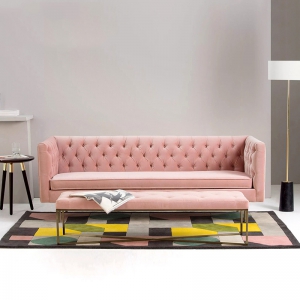 预售-北欧沙发后现代简约三人沙发美式轻奢小户型布艺沙发客厅整装